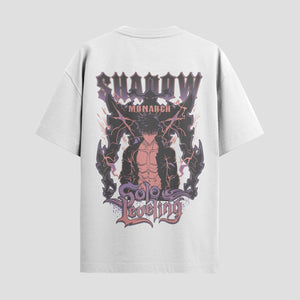 Playera urbana de anime y gaming ExtraLife MX, corte Standard Fit unisex ligero y transpirable en color Deep Black y Pure White, ropa de uso diario para gym y casual.