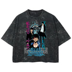 Playera streetwear premium de anime y gaming ExtraLife MX, corte boxy deluxe mineral wash heavyweight en color Acid Wash, moda urbana mexicana de culto.