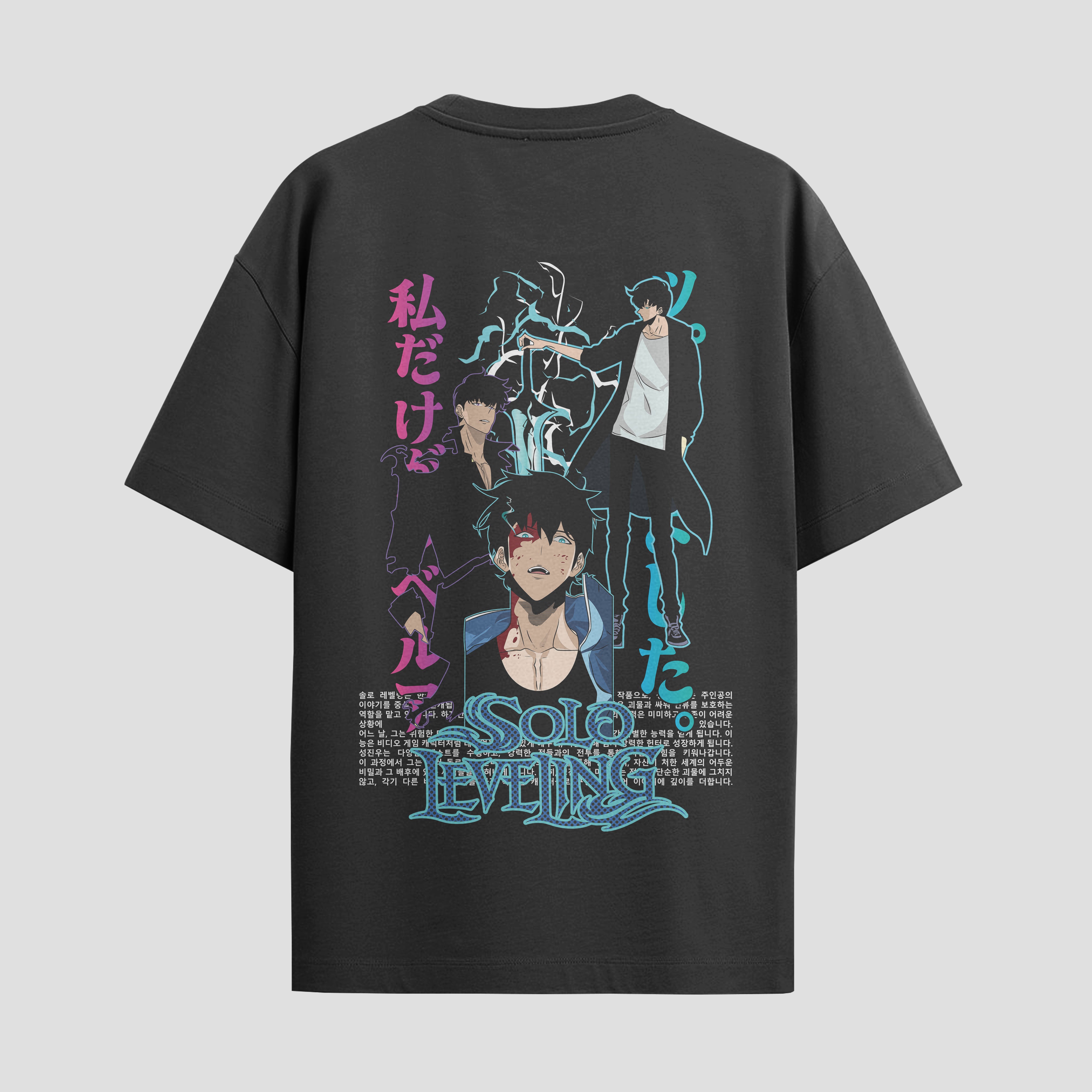 Playera urbana de anime y gaming ExtraLife MX, corte Standard Fit unisex ligero y transpirable en color Deep Black y Pure White, ropa de uso diario para gym y casual.