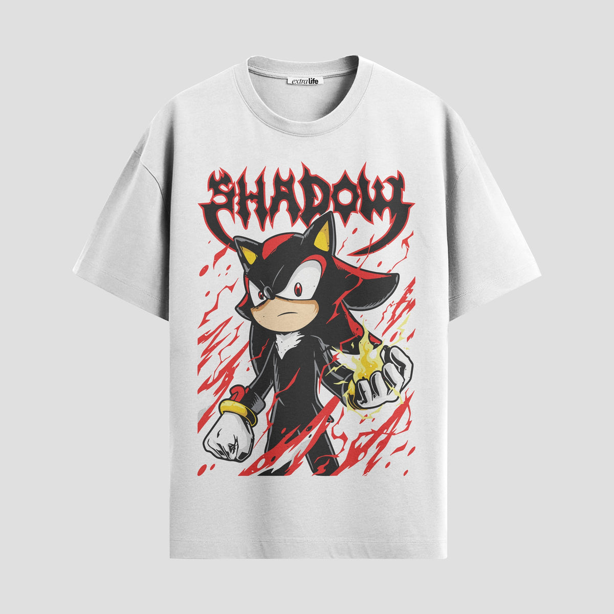Playera urbana de anime y gaming ExtraLife MX, corte Classic Premium unisex ligero y transpirable en color Deep Black y Pure White, ropa de uso diario para gym y casual.