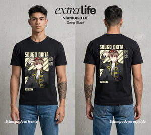 El Samurai sin Trabajo | La Ira con Sonrisa #04081 - Playera Standard Fit | Deep Black - Foto en modelo