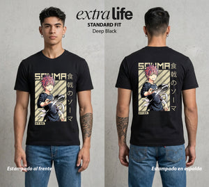 La Batalla de los Sabores | El Sabor del Duelo #04086 - Playera Standard Fit | Deep Black - Foto en modelo