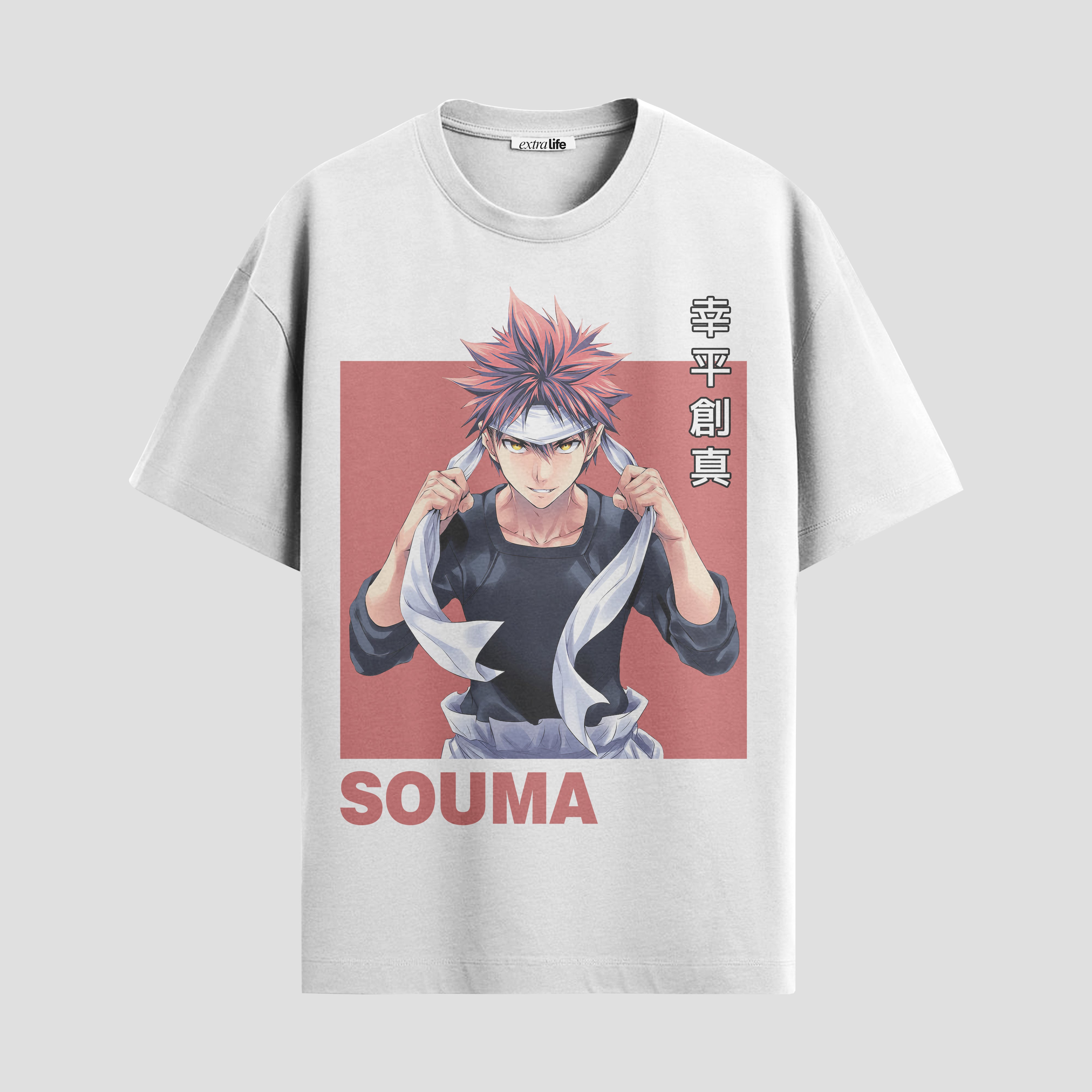Playera urbana de anime y gaming ExtraLife MX, corte Standard Fit unisex ligero y transpirable en color Deep Black y Pure White, ropa de uso diario para gym y casual.