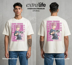 La Batalla de los Sabores | El Cocinero del Bien #04089 - Playera Oversized Premium | Off White - Foto en modelo