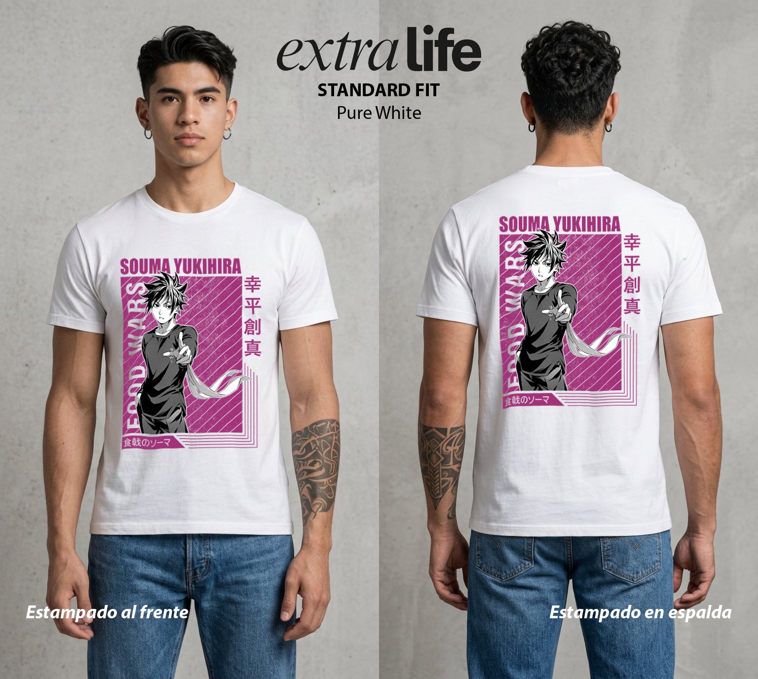 La Batalla de los Sabores | El Sabor del Duelo #04090 - Playera Standard Fit | Pure White - Foto en modelo