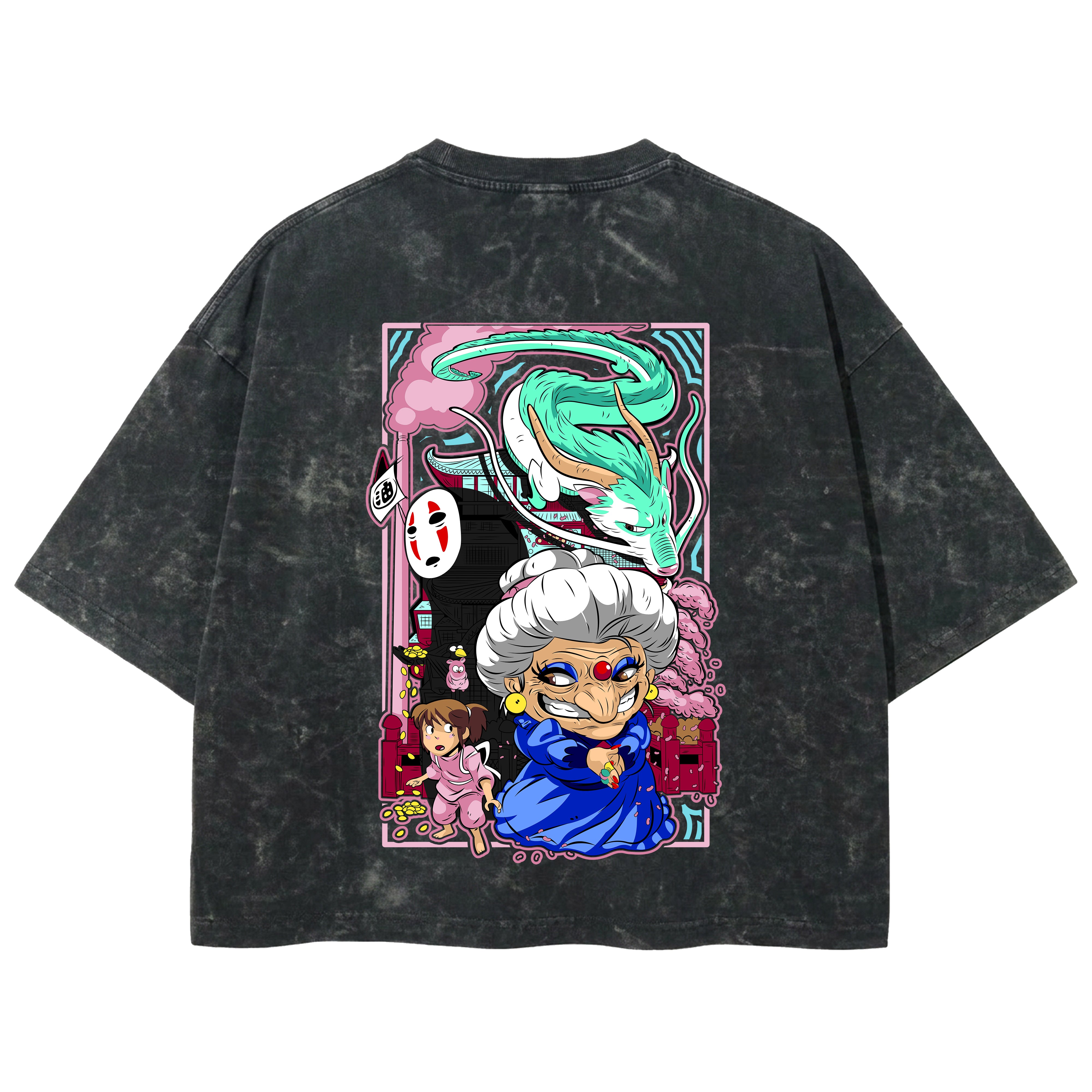 Playera streetwear premium de anime y gaming ExtraLife MX, corte boxy deluxe mineral wash heavyweight en color Acid Wash, moda urbana mexicana de culto.