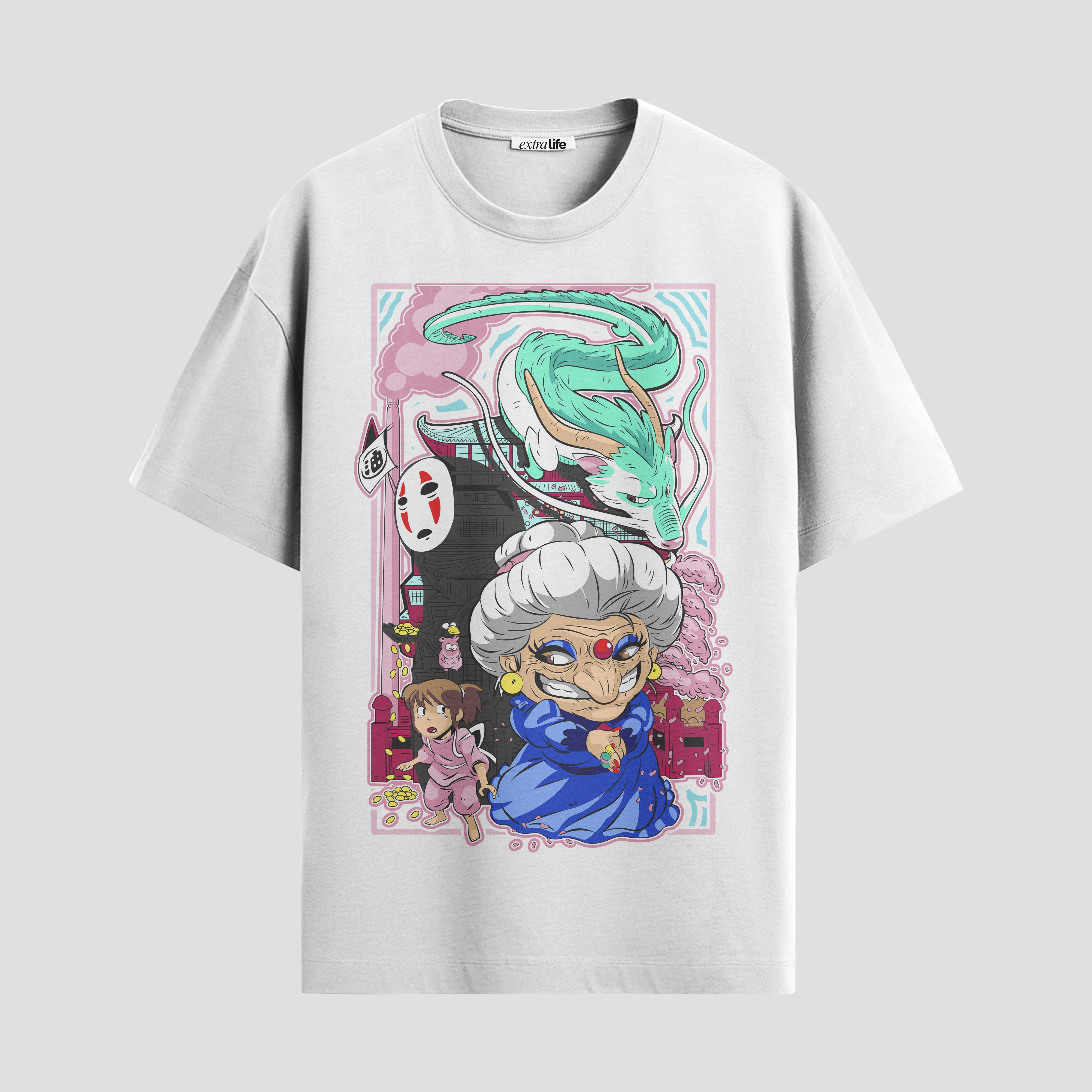 Playera urbana de anime y gaming ExtraLife MX, corte Standard Fit unisex ligero y transpirable en color Deep Black y Pure White, ropa de uso diario para gym y casual.