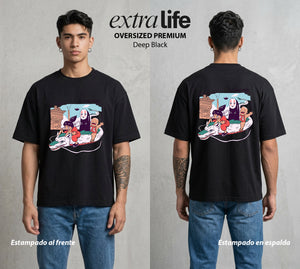 El Estudio del Viento | El Equipo del Bien #04105 - Playera Oversized Premium | Deep Black - Foto en modelo