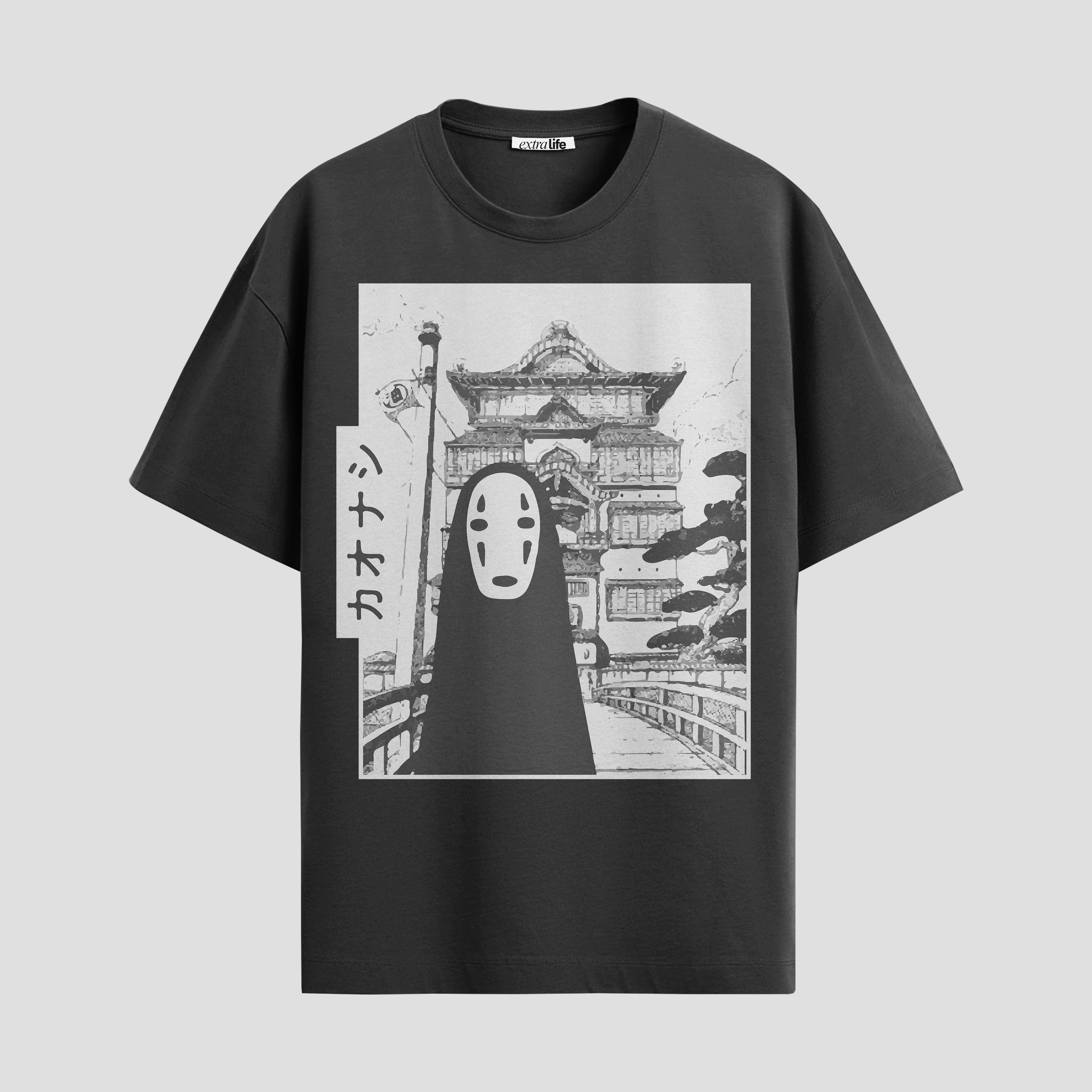 Playera urbana de anime y gaming ExtraLife MX, corte Standard Fit unisex ligero y transpirable en color Deep Black y Pure White, ropa de uso diario para gym y casual.