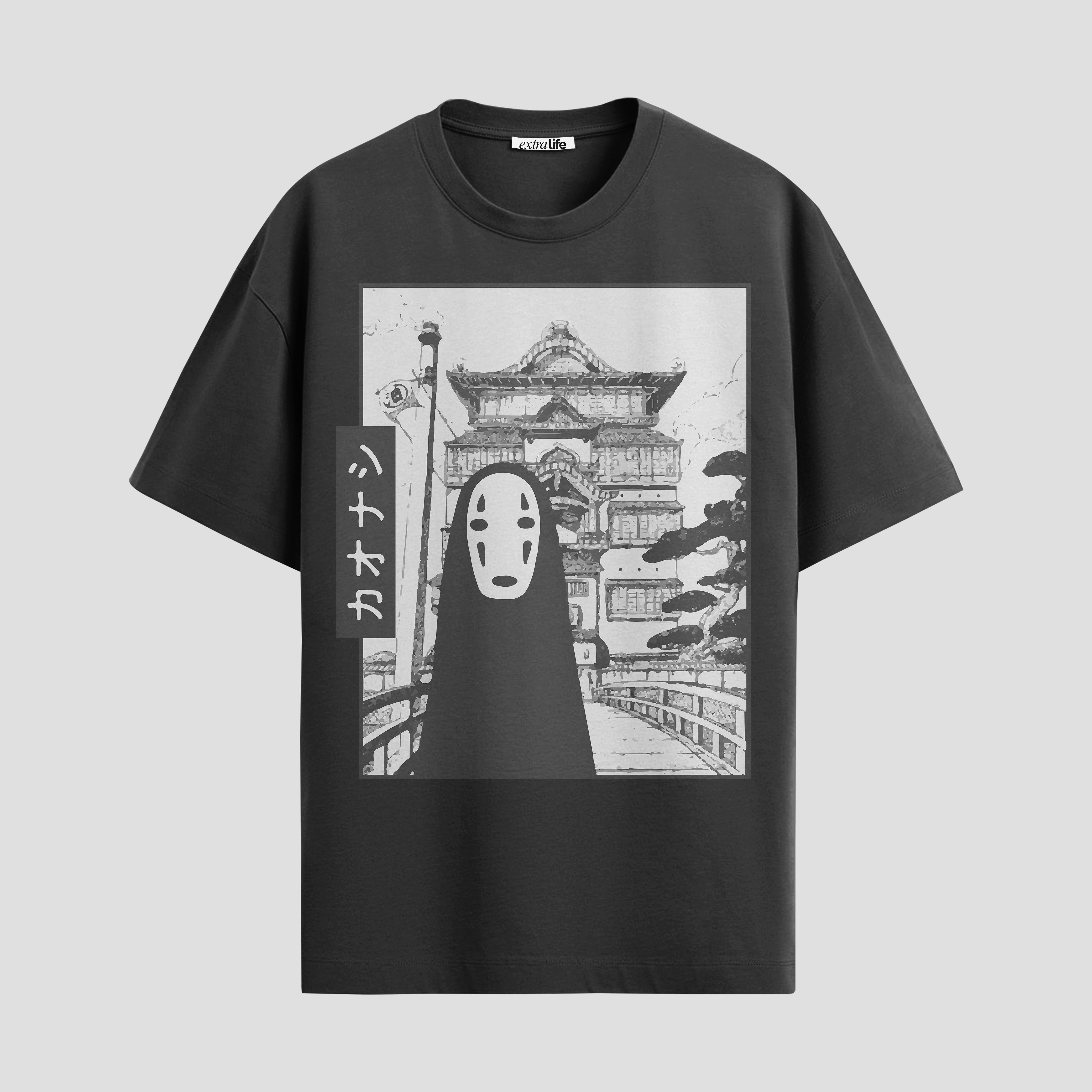 Playera urbana de anime y gaming ExtraLife MX, corte Standard Fit unisex ligero y transpirable en color Deep Black y Pure White, ropa de uso diario para gym y casual.