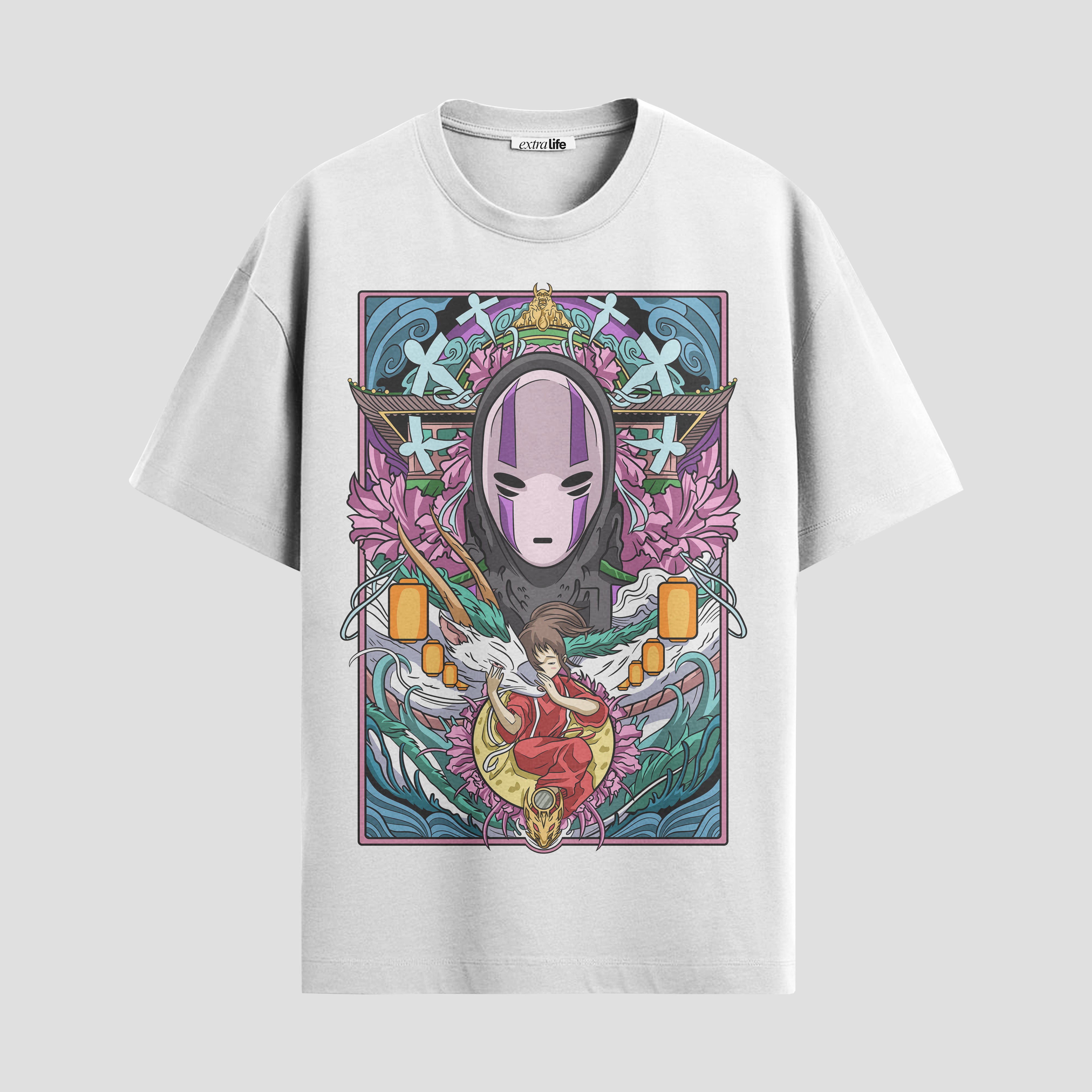 Playera urbana de anime y gaming ExtraLife MX, corte Standard Fit unisex ligero y transpirable en color Deep Black y Pure White, ropa de uso diario para gym y casual.