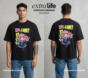Familia de Operativos | La Agente del Bien #04114 - Playera Oversized Premium | Deep Black - Foto en modelo