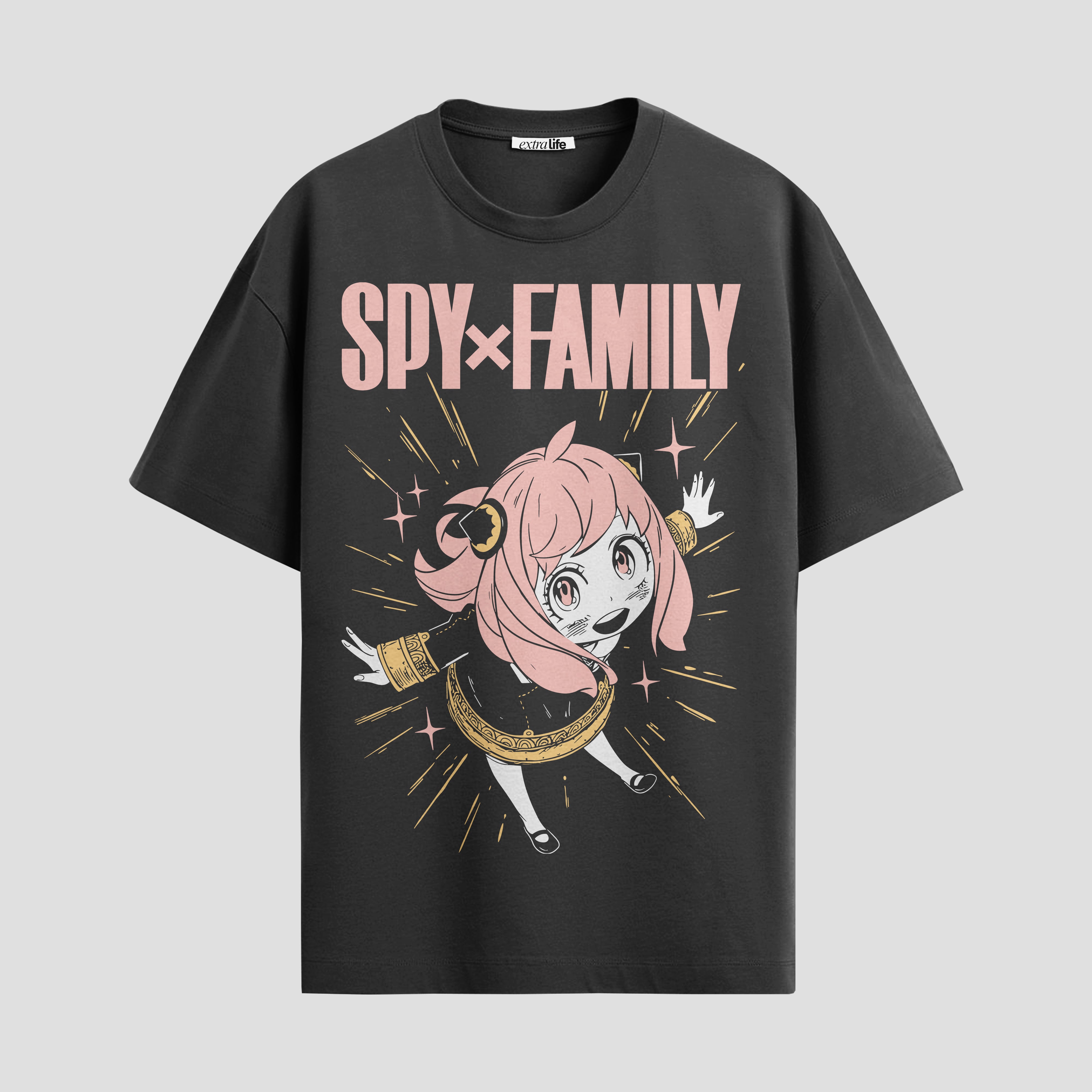 Playera urbana de anime y gaming ExtraLife MX, corte Standard Fit unisex ligero y transpirable en color Deep Black y Pure White, ropa de uso diario para gym y casual.