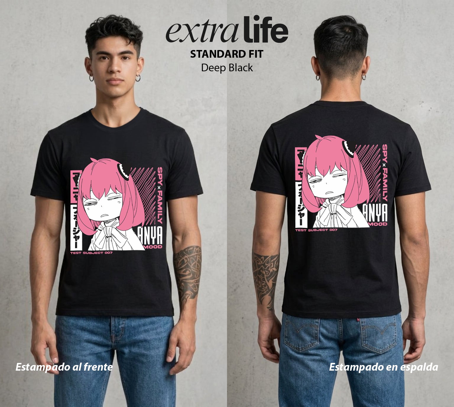 Familia de Operativos | El Secreto del Agente #04122 - Playera Standard Fit | Deep Black - Foto en modelo