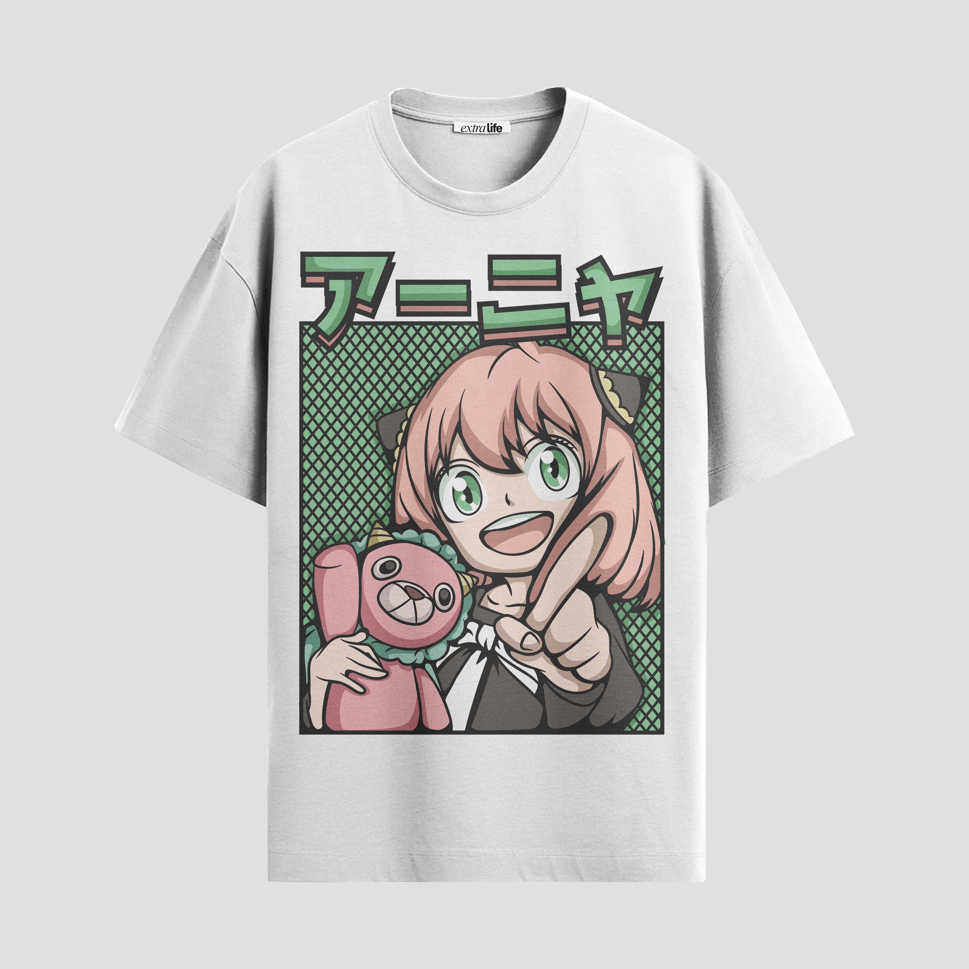 Playera urbana de anime y gaming ExtraLife MX, corte Standard Fit unisex ligero y transpirable en color Deep Black y Pure White, ropa de uso diario para gym y casual.