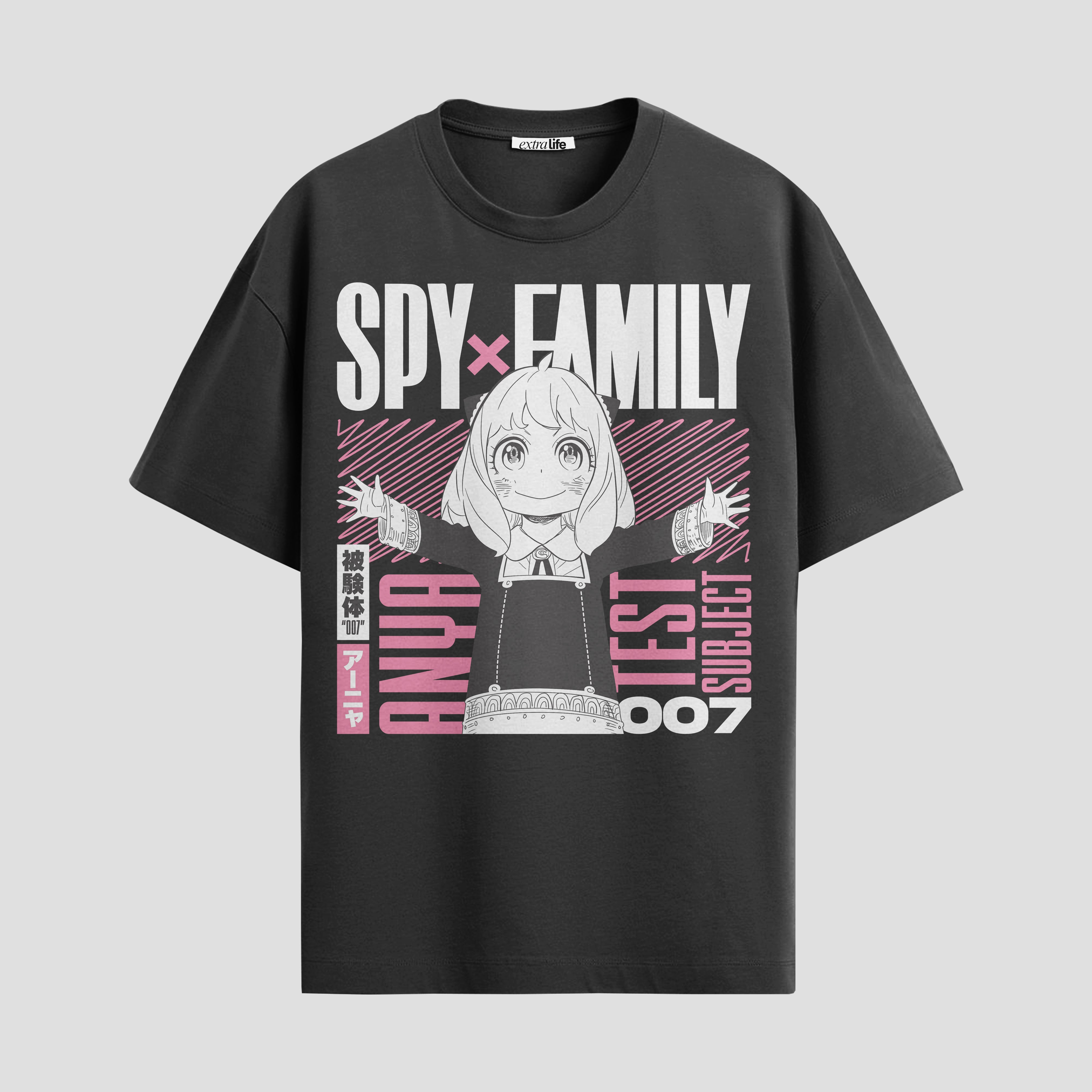 Playera urbana de anime y gaming ExtraLife MX, corte Standard Fit unisex ligero y transpirable en color Deep Black y Pure White, ropa de uso diario para gym y casual.