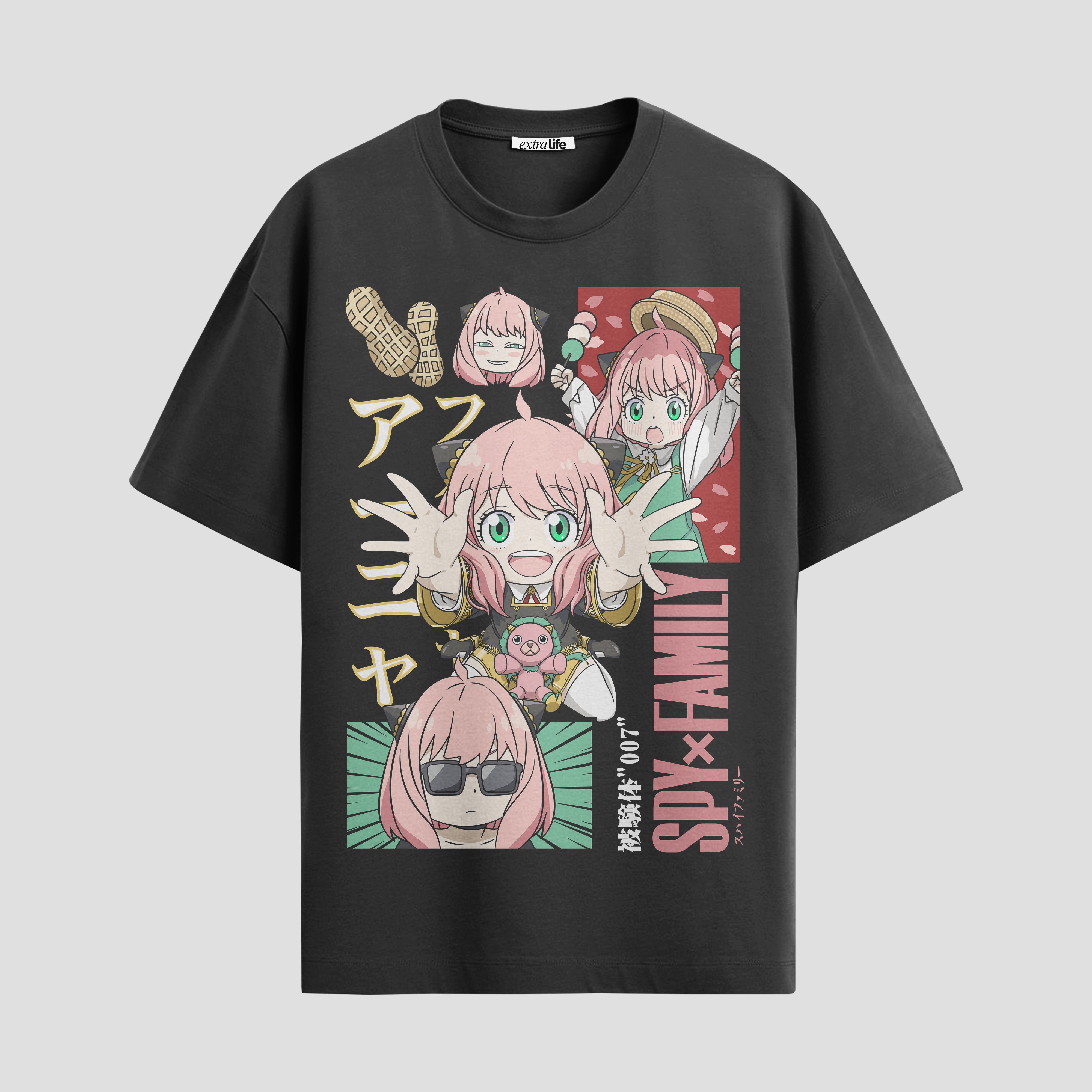Playera urbana de anime y gaming ExtraLife MX, corte Standard Fit unisex ligero y transpirable en color Deep Black y Pure White, ropa de uso diario para gym y casual.