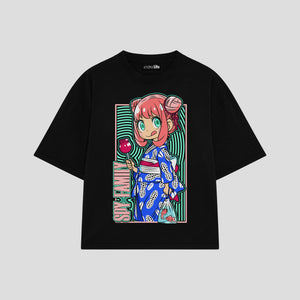 Playera streetwear premium de anime y gaming ExtraLife MX, corte oversized drop shoulder ligero y fresco en color Deep Black y Off-White, moda urbana mexicana de culto.