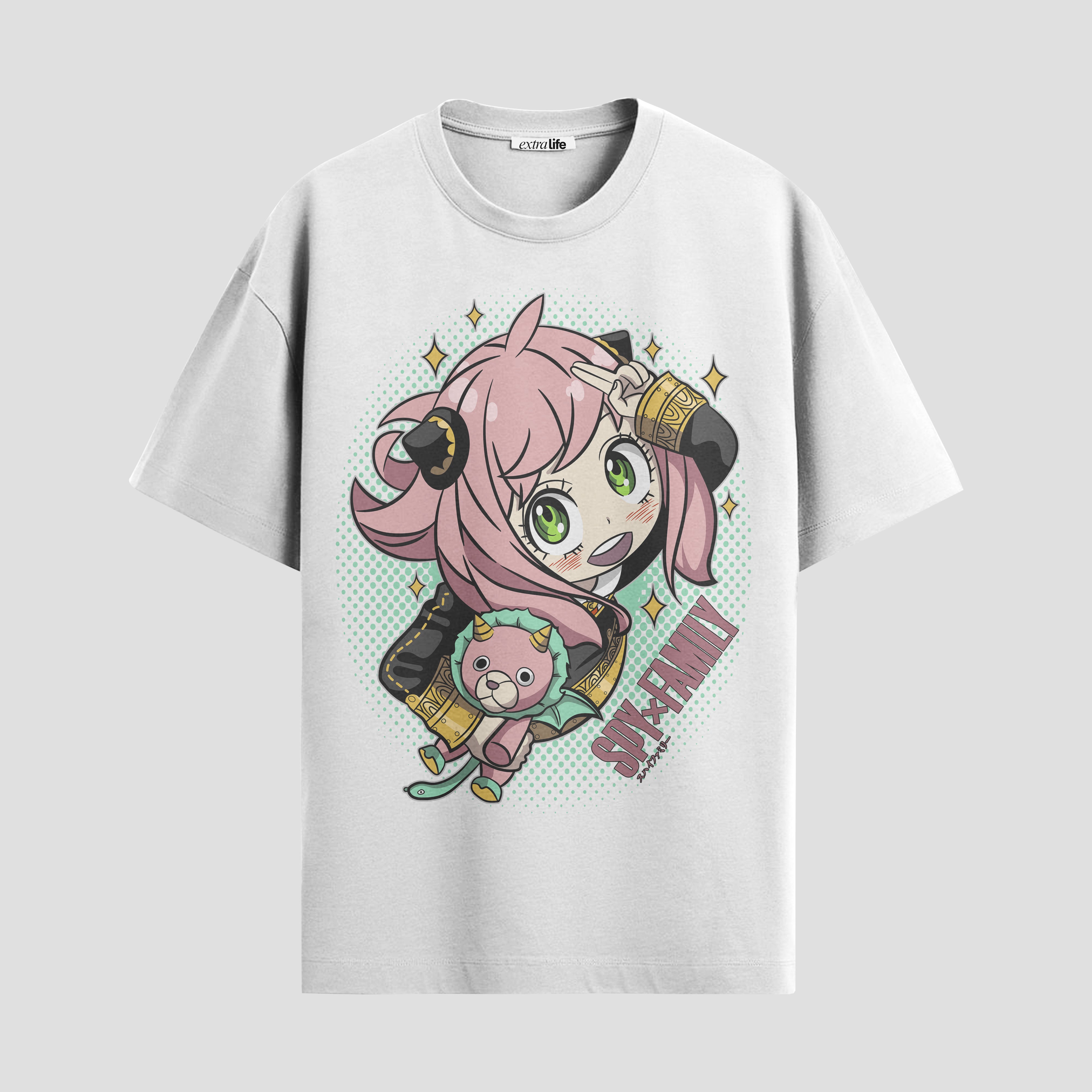 Playera urbana de anime y gaming ExtraLife MX, corte Standard Fit unisex ligero y transpirable en color Deep Black y Pure White, ropa de uso diario para gym y casual.