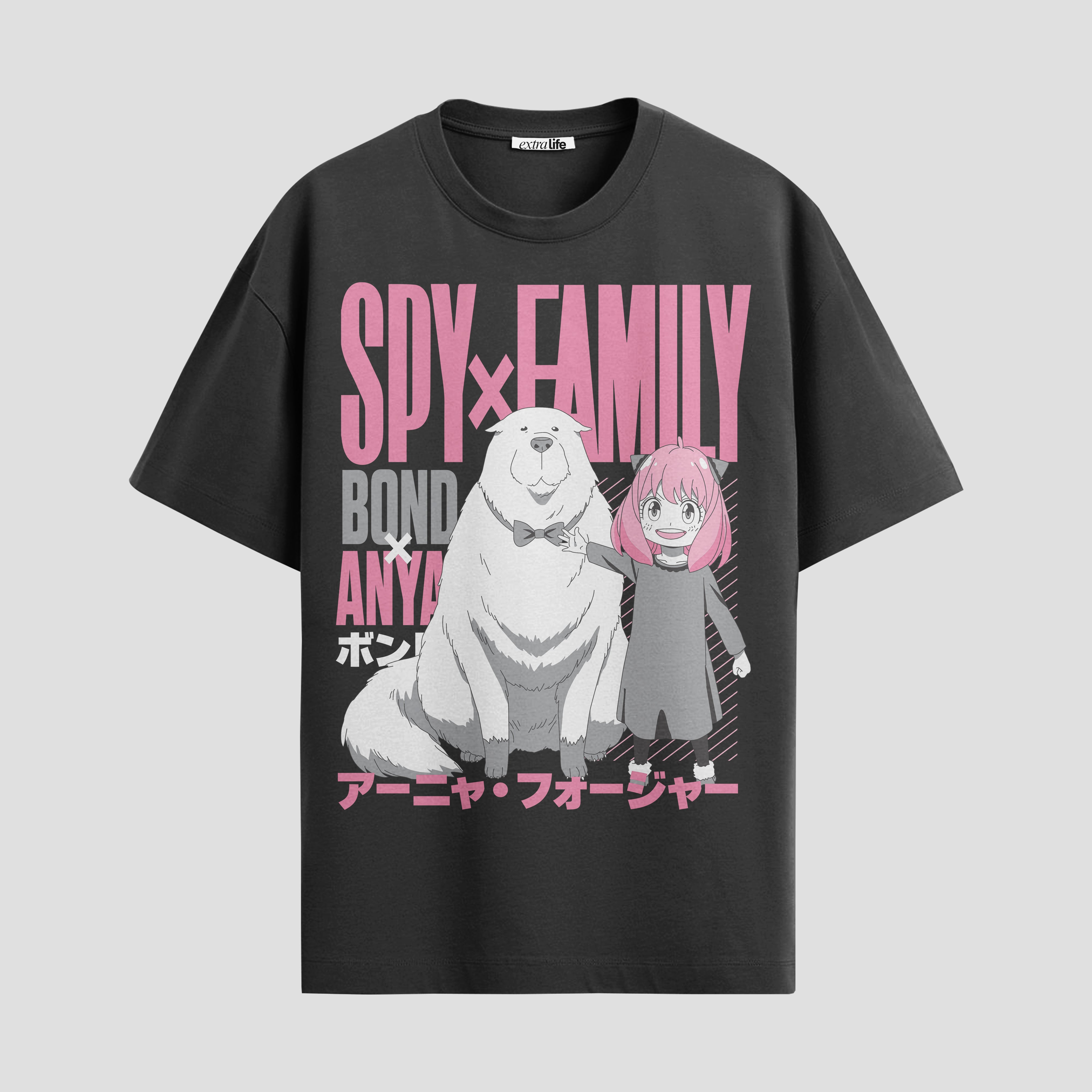 Playera urbana de anime y gaming ExtraLife MX, corte Standard Fit unisex ligero y transpirable en color Deep Black y Pure White, ropa de uso diario para gym y casual.