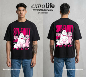 Familia de Operativos | La Psiquica del Hogar #04146 - Playera Oversized Premium | Deep Black - Foto en modelo