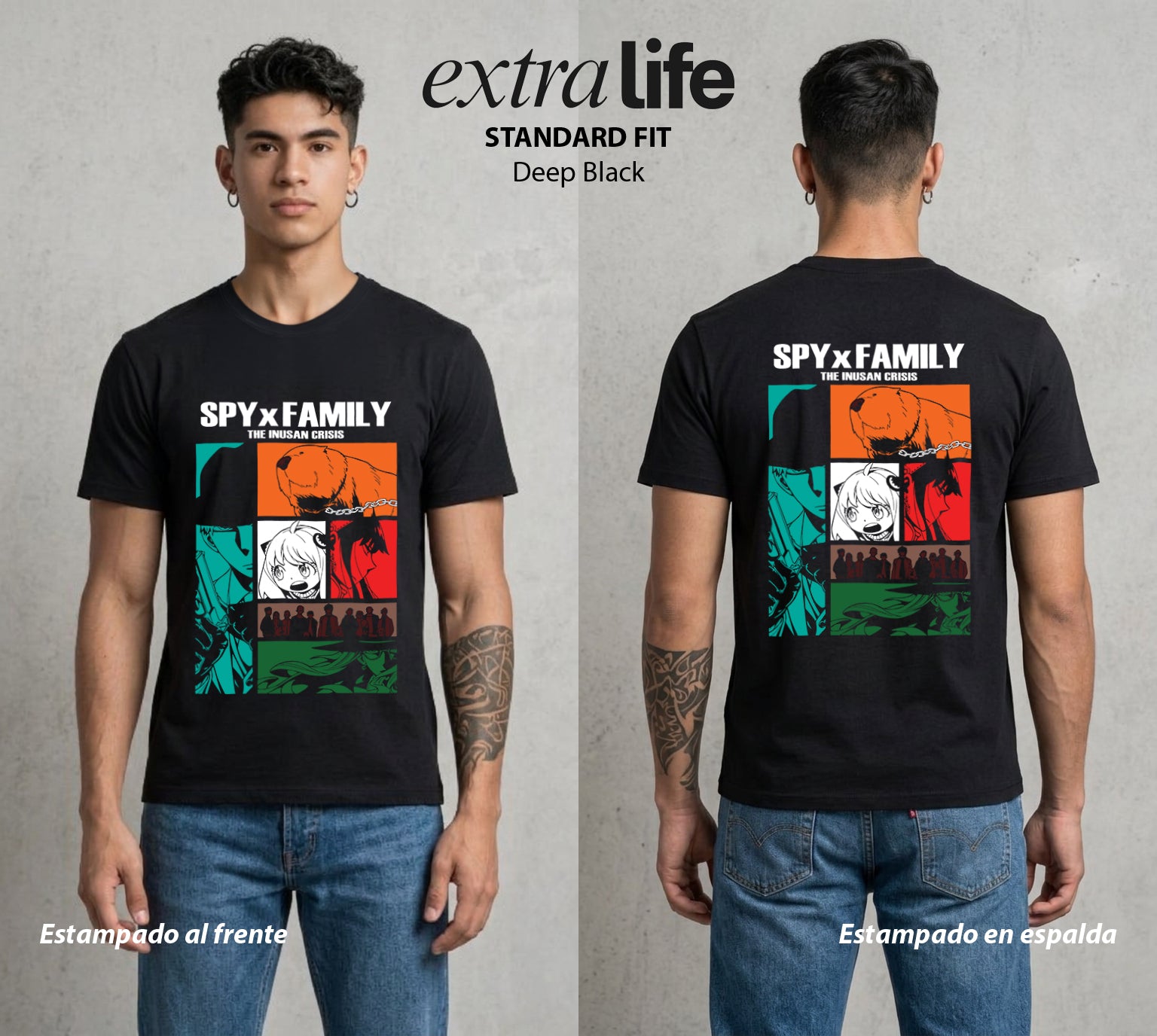 Familia de Operativos | La Familia del Secreto #04152 - Playera Standard Fit | Deep Black - Foto en modelo