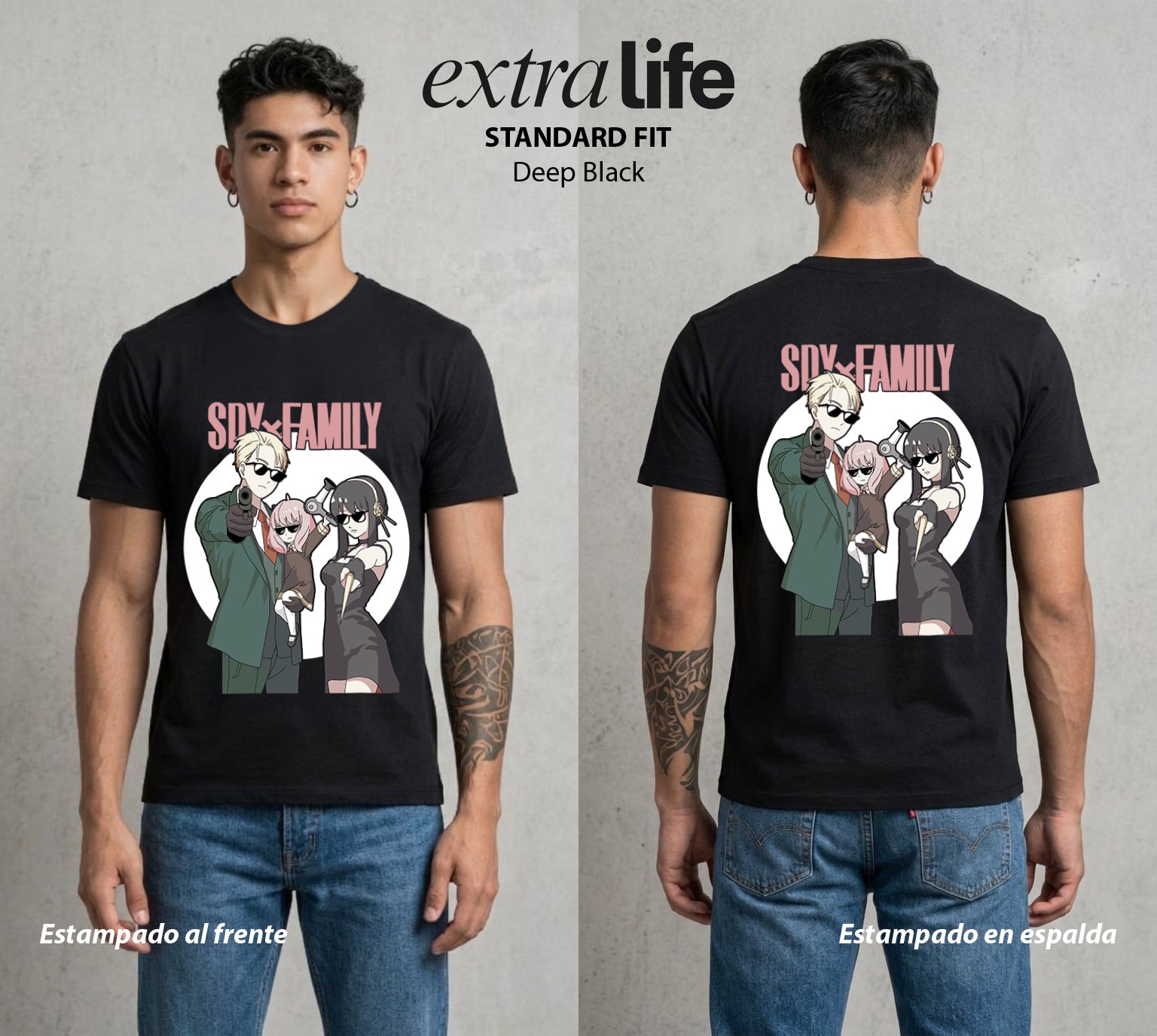 Familia de Operativos | Los del Operativo #04153 - Playera Standard Fit | Deep Black - Foto en modelo