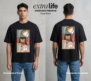Familia de Operativos | La Familia del Secreto #04154 - Playera Oversized Premium | Deep Black - Foto en modelo