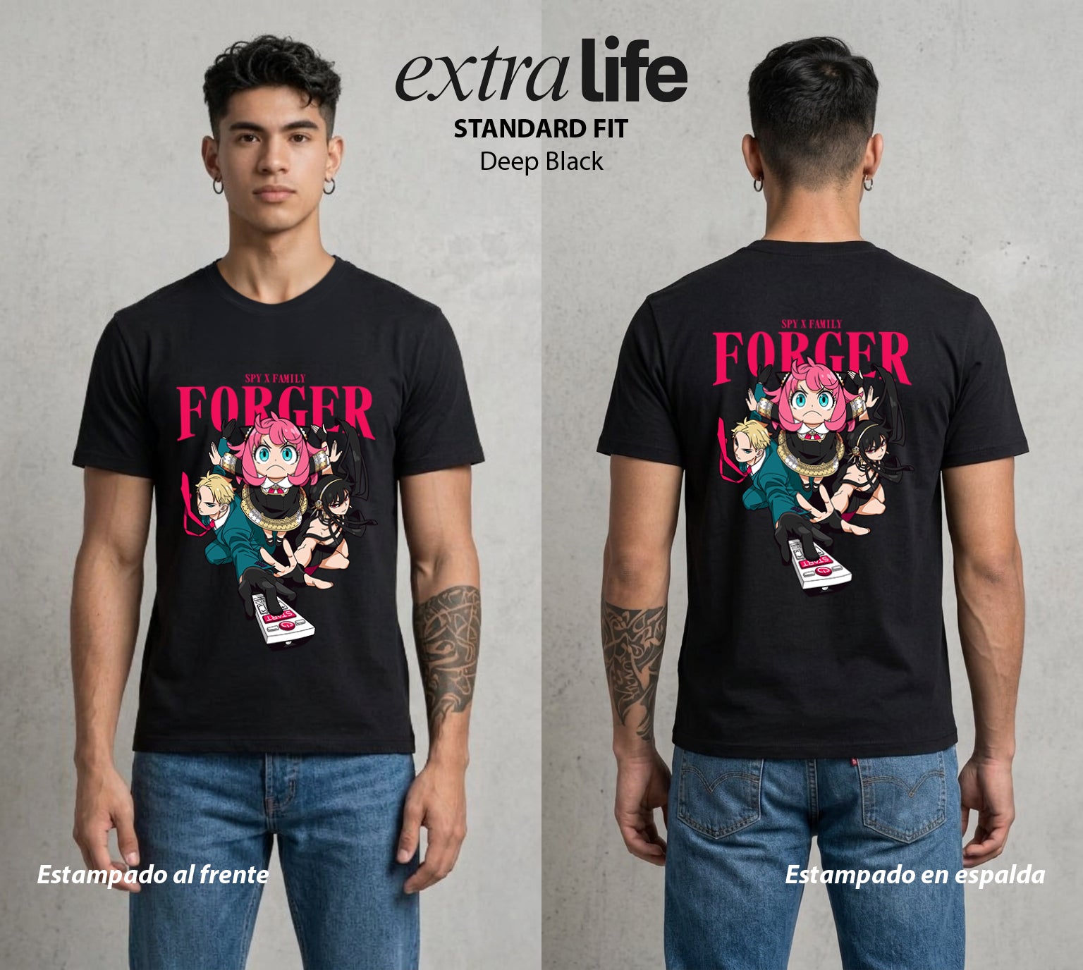 Familia de Operativos | Los del Operativo #04155 - Playera Standard Fit | Deep Black - Foto en modelo