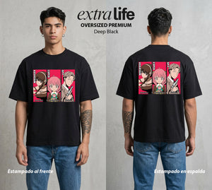Familia de Operativos | La Familia del Secreto #04158 - Playera Oversized Premium | Deep Black - Foto en modelo