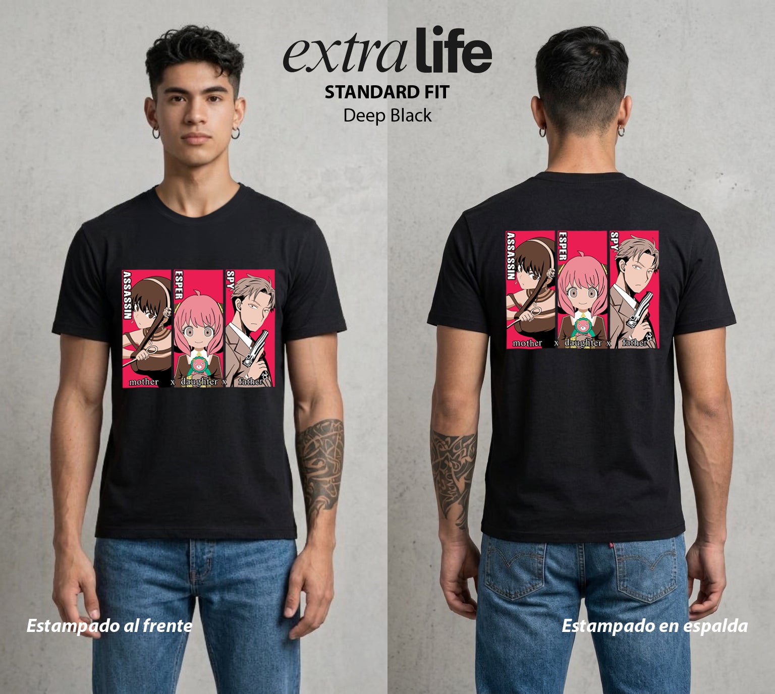 Familia de Operativos | La Familia del Secreto #04158 - Playera Standard Fit | Deep Black - Foto en modelo