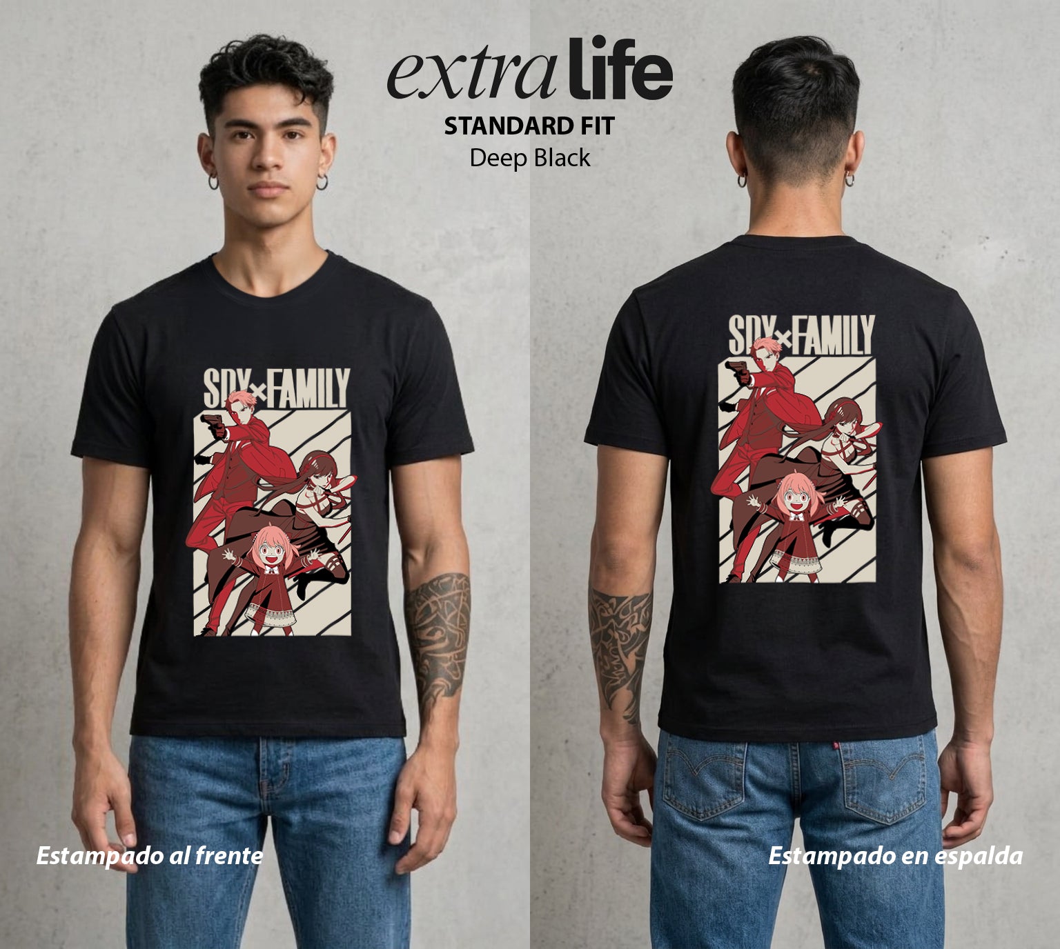 Familia de Operativos | Los del Operativo #04161 - Playera Standard Fit | Deep Black - Foto en modelo