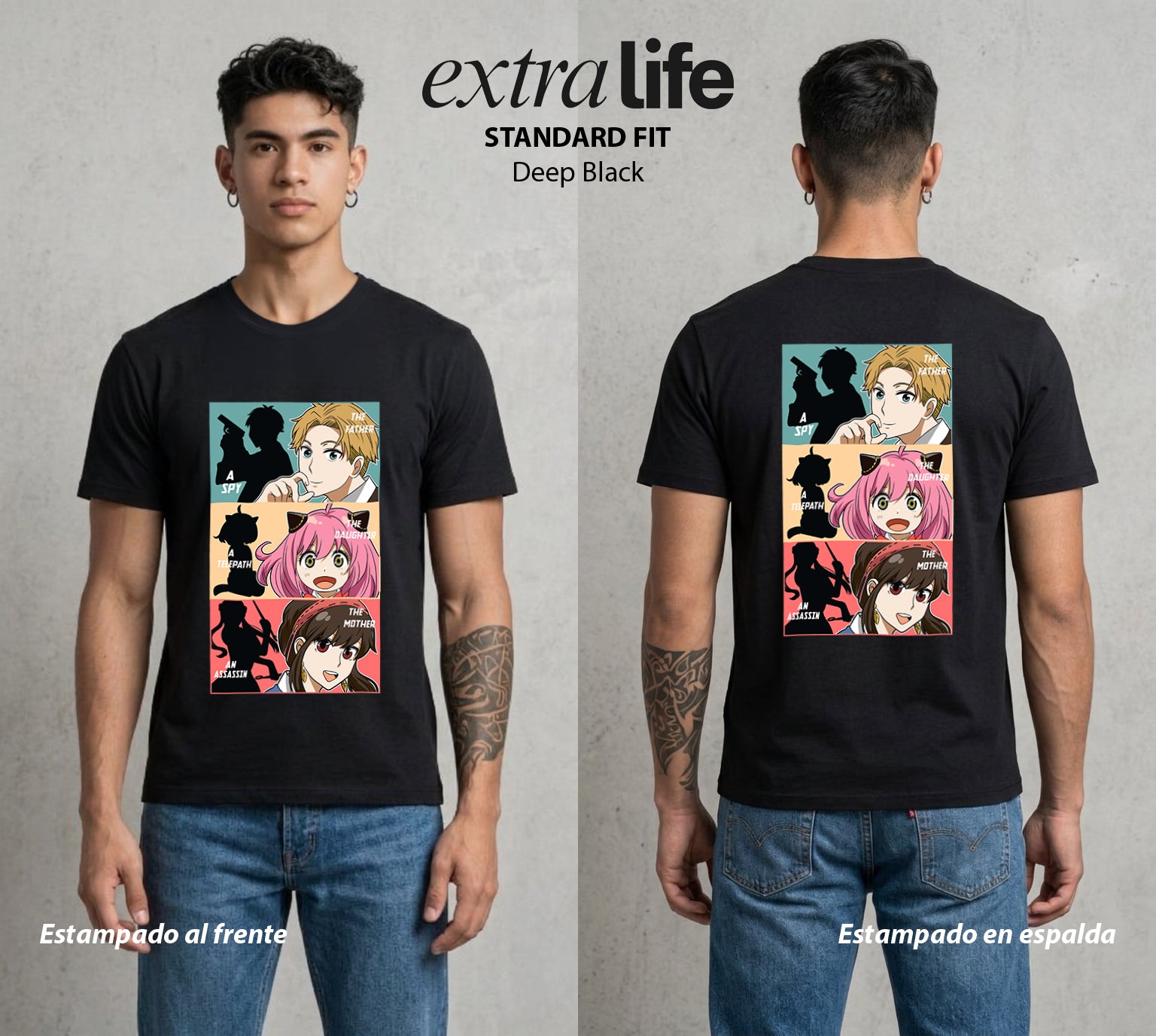 Familia de Operativos | La Familia del Secreto #04162 - Playera Standard Fit | Deep Black - Foto en modelo