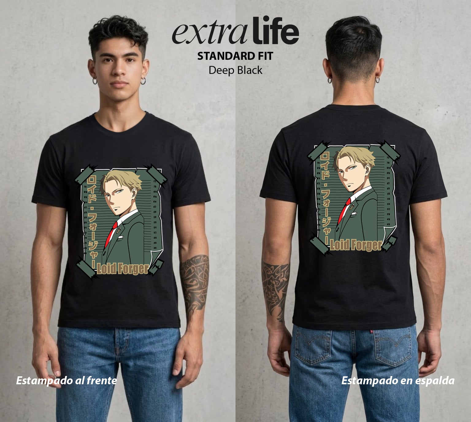 Familia de Operativos | El Agente del Hogar #04168 - Playera Standard Fit | Deep Black - Foto en modelo