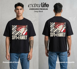 Familia de Operativos | La Mision de la Familia #04169 - Playera Oversized Premium | Deep Black - Foto en modelo