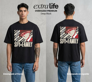 Familia de Operativos | La Mision de la Familia #04169 - Playera Oversized Premium | Deep Black - Foto en modelo