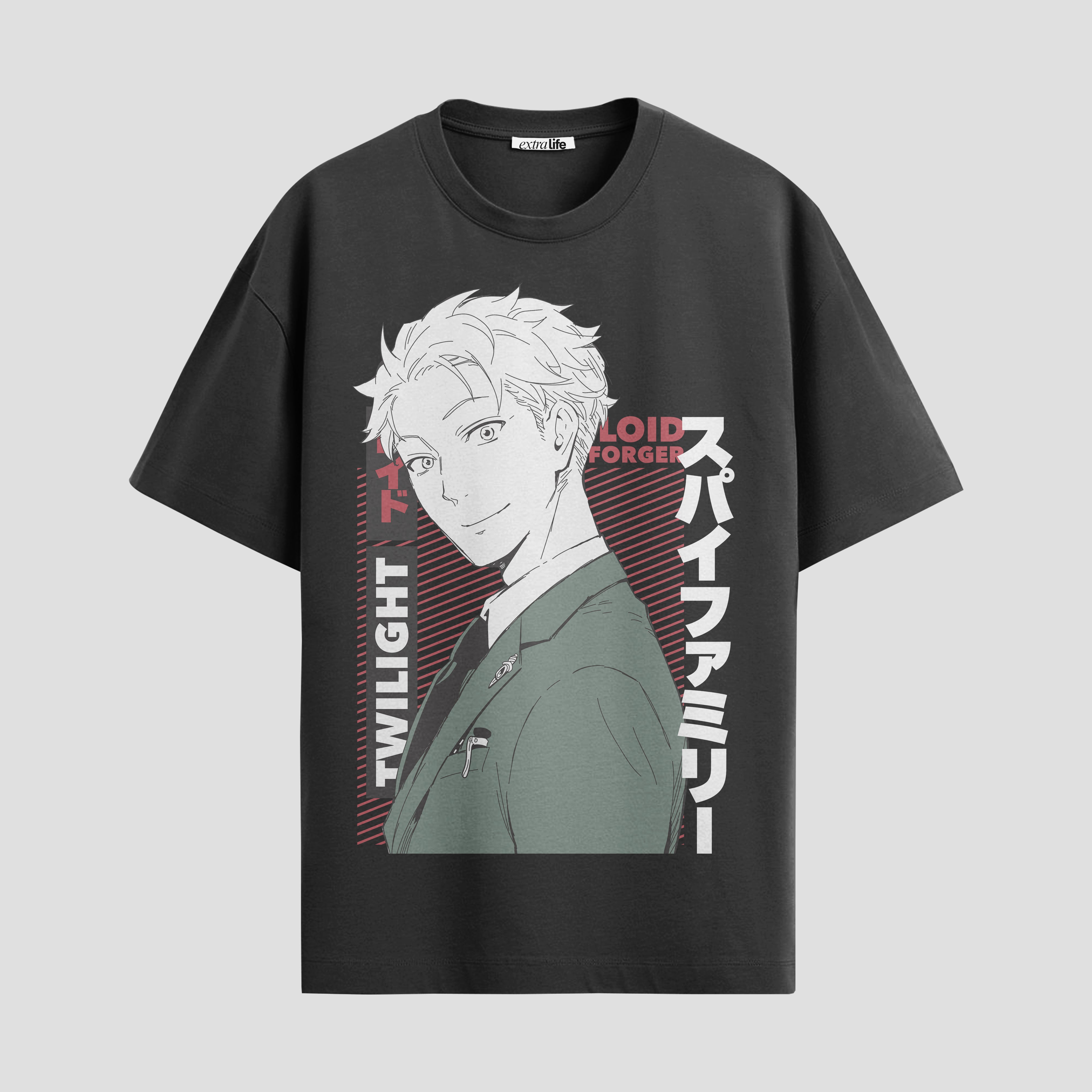 Playera urbana de anime y gaming ExtraLife MX, corte Standard Fit unisex ligero y transpirable en color Deep Black y Pure White, ropa de uso diario para gym y casual.