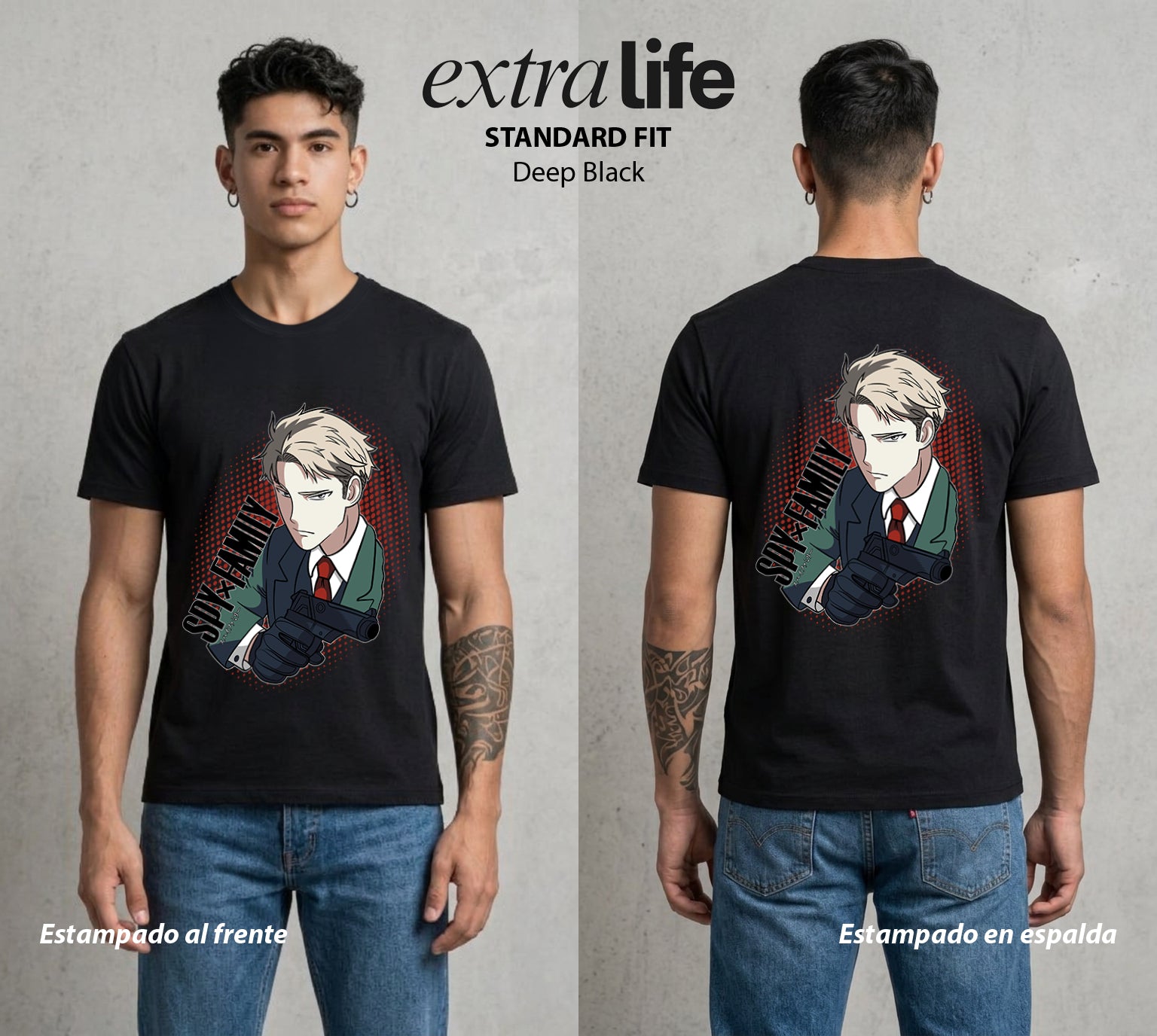 Familia de Operativos | El Padre Espia #04172 - Playera Standard Fit | Deep Black - Foto en modelo