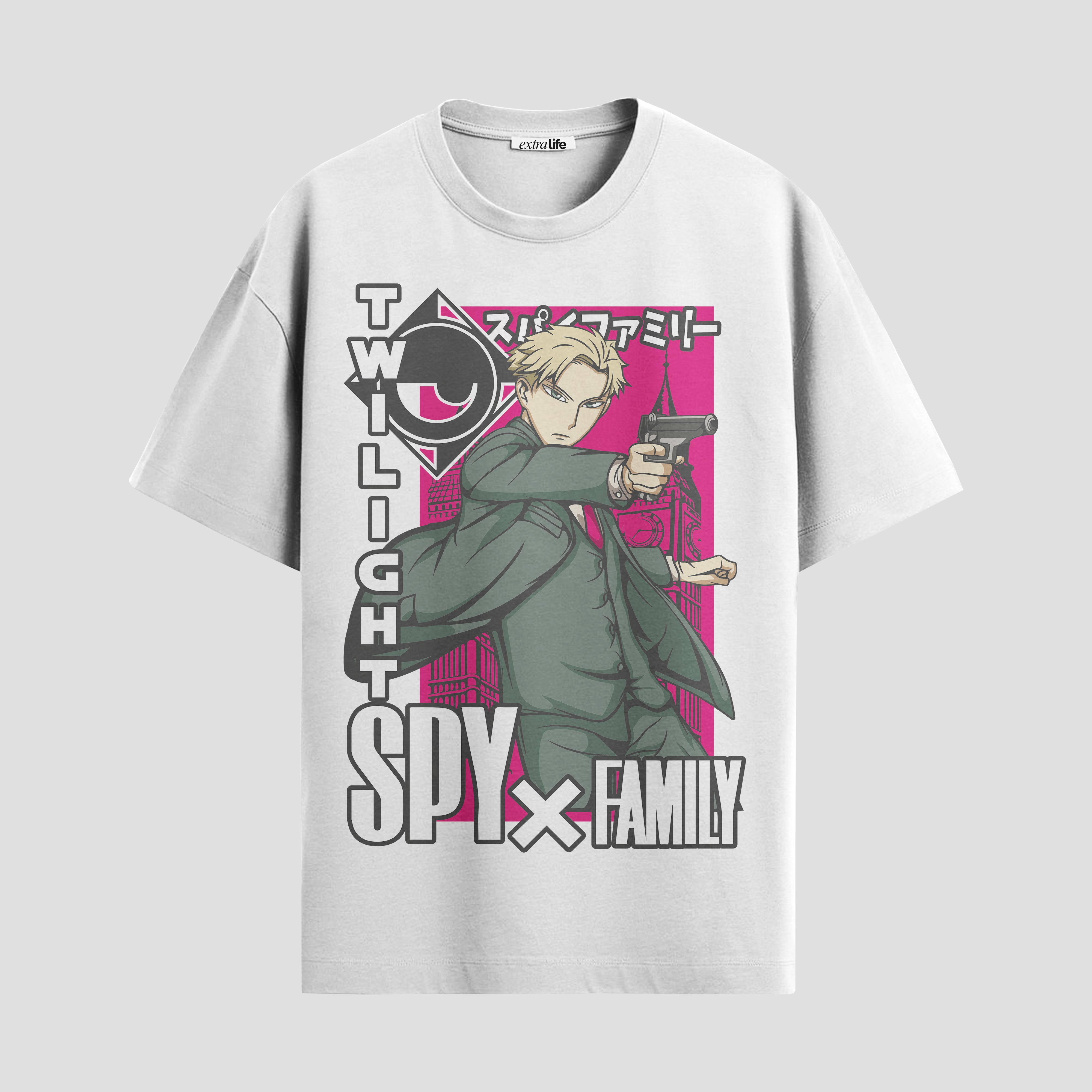 Playera urbana de anime y gaming ExtraLife MX, corte Standard Fit unisex ligero y transpirable en color Deep Black y Pure White, ropa de uso diario para gym y casual.