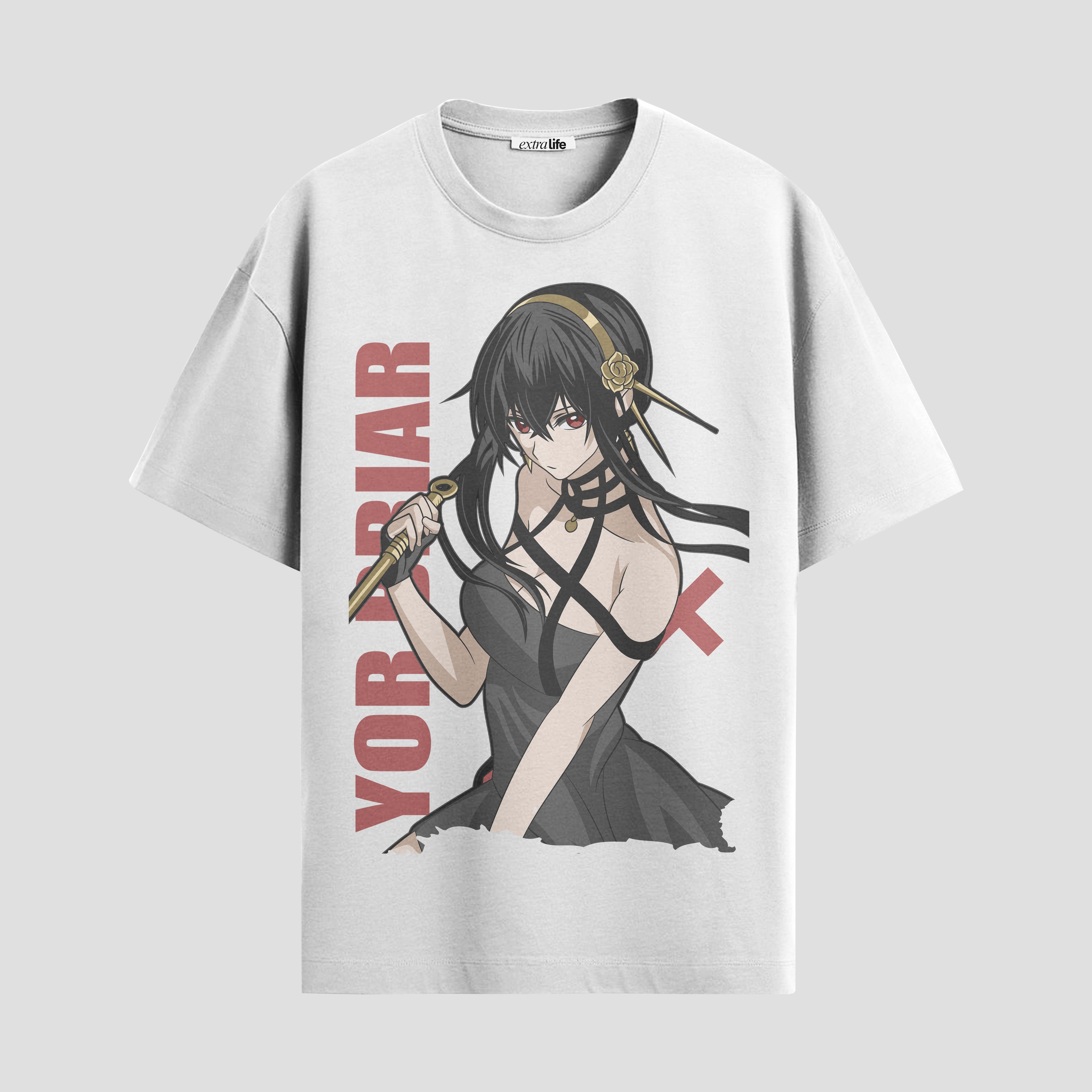 Playera urbana de anime y gaming ExtraLife MX, corte Standard Fit unisex ligero y transpirable en color Deep Black y Pure White, ropa de uso diario para gym y casual.