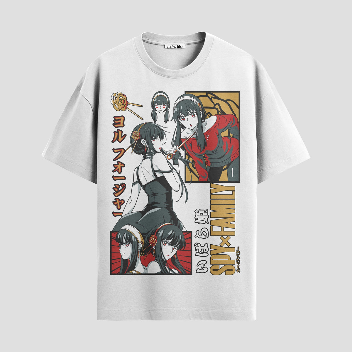 Playera urbana de anime y gaming ExtraLife MX, corte Classic Premium unisex ligero y transpirable en color Deep Black y Pure White, ropa de uso diario para gym y casual.