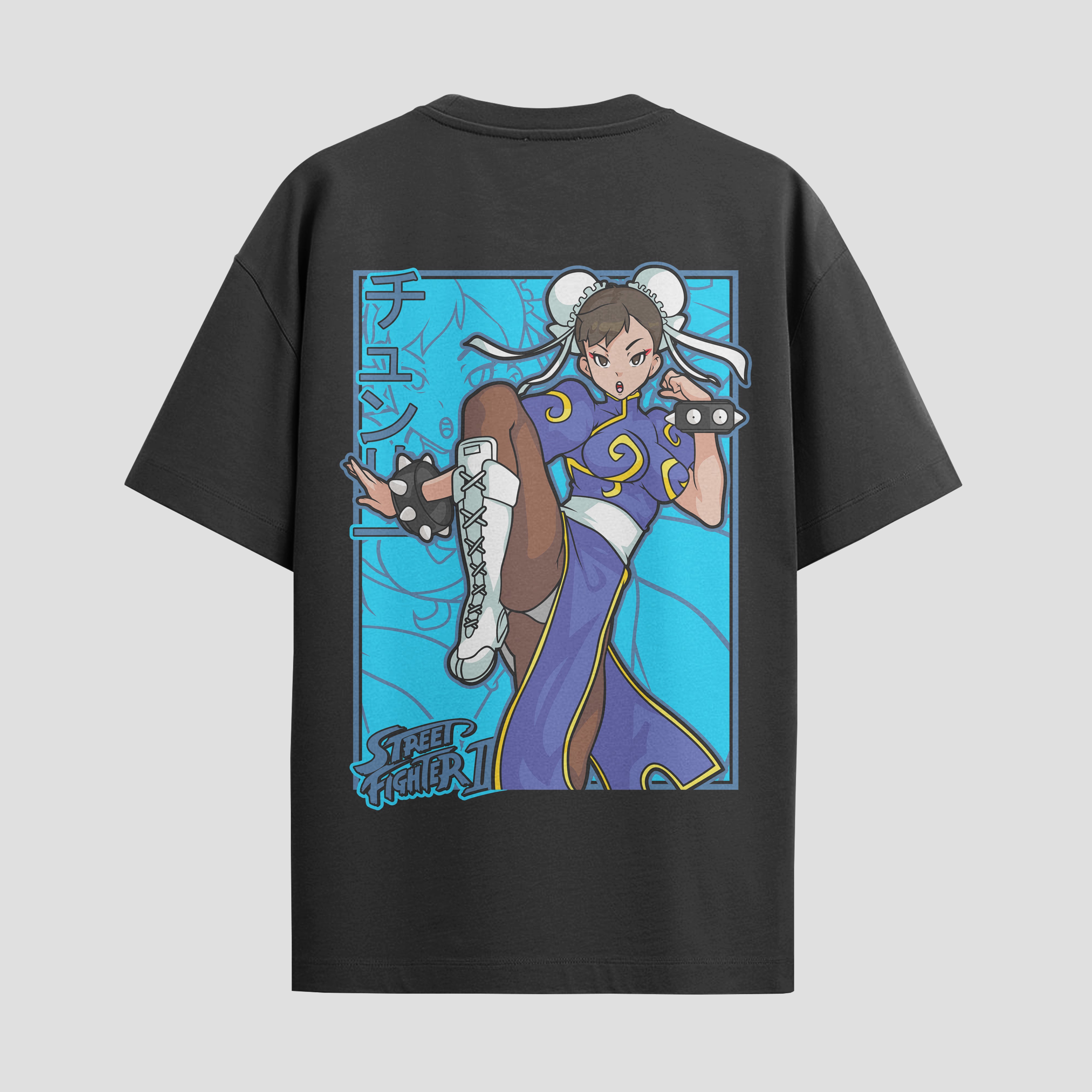 Playera urbana de anime y gaming ExtraLife MX, corte Standard Fit unisex ligero y transpirable en color Deep Black y Pure White, ropa de uso diario para gym y casual.