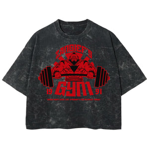 Playera streetwear premium de anime y gaming ExtraLife MX, corte boxy deluxe mineral wash heavyweight en color Acid Wash, moda urbana mexicana de culto.