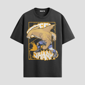Playera urbana de anime y gaming ExtraLife MX, corte Standard Fit unisex ligero y transpirable en color Deep Black y Pure White, ropa de uso diario para gym y casual.
