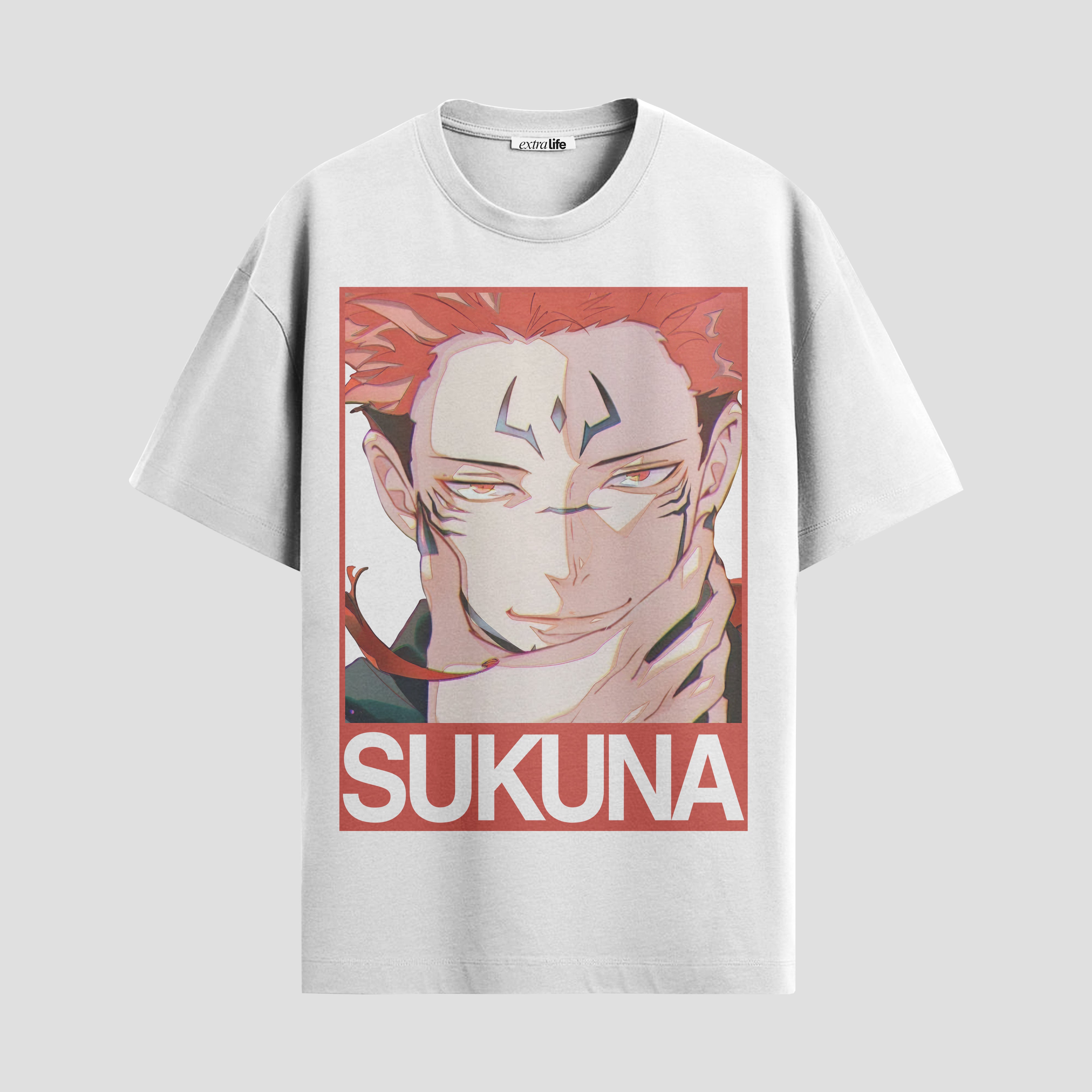 Playera urbana de anime y gaming ExtraLife MX, corte Standard Fit unisex ligero y transpirable en color Deep Black y Pure White, ropa de uso diario para gym y casual.
