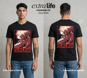 El Arte de las Maldiciones | La Maldicion Suprema #04208 - Playera Standard Fit | Deep Black - Foto en modelo