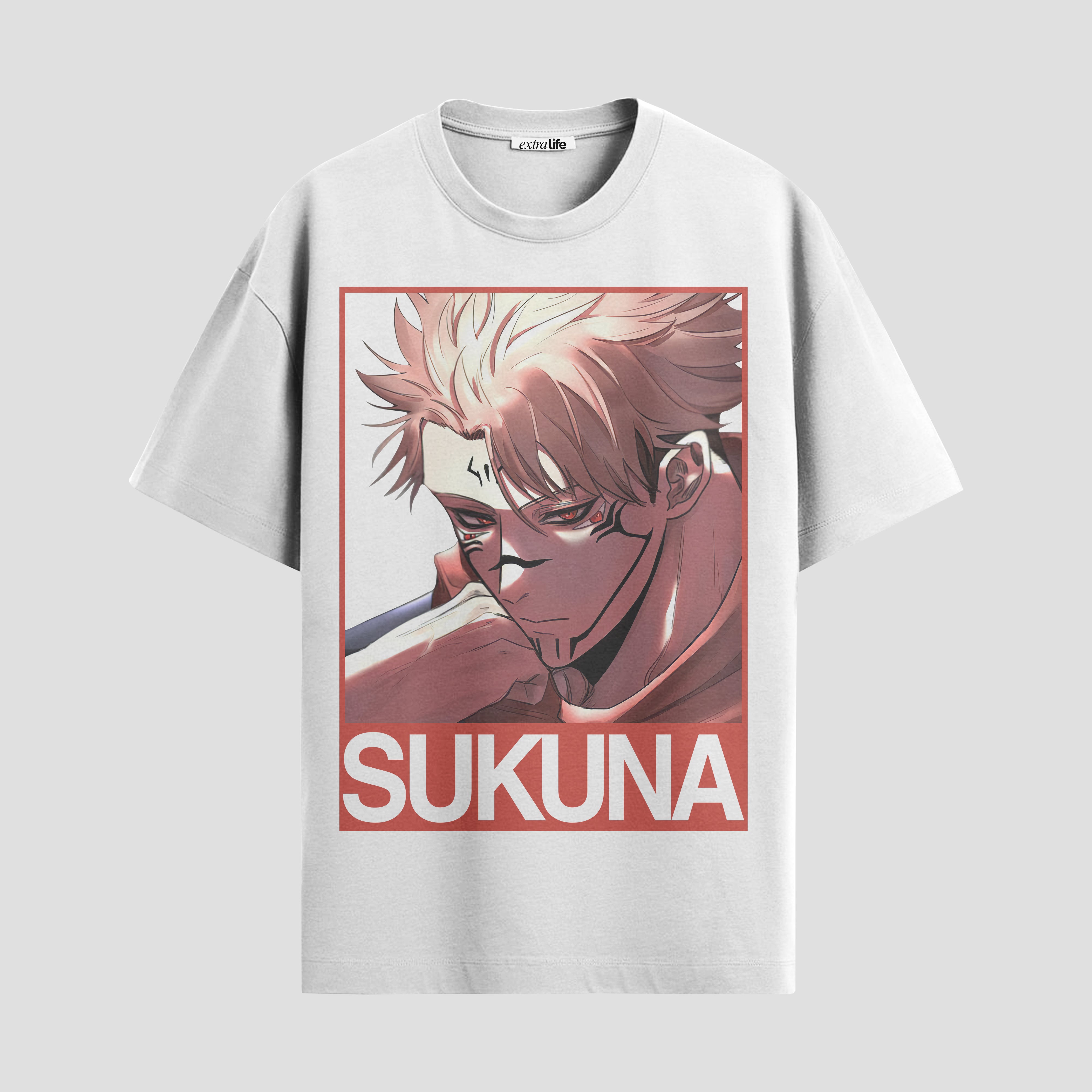 Playera urbana de anime y gaming ExtraLife MX, corte Standard Fit unisex ligero y transpirable en color Deep Black y Pure White, ropa de uso diario para gym y casual.