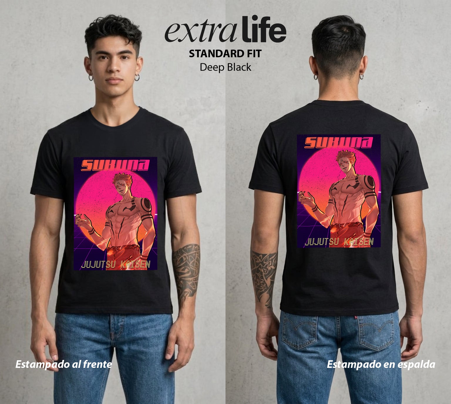 El Arte de las Maldiciones | El Ser del Caos Antiguo #04210 - Playera Standard Fit | Deep Black - Foto en modelo