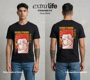 El Arte de las Maldiciones | La Maldicion Suprema #04216 - Playera Standard Fit | Deep Black - Foto en modelo