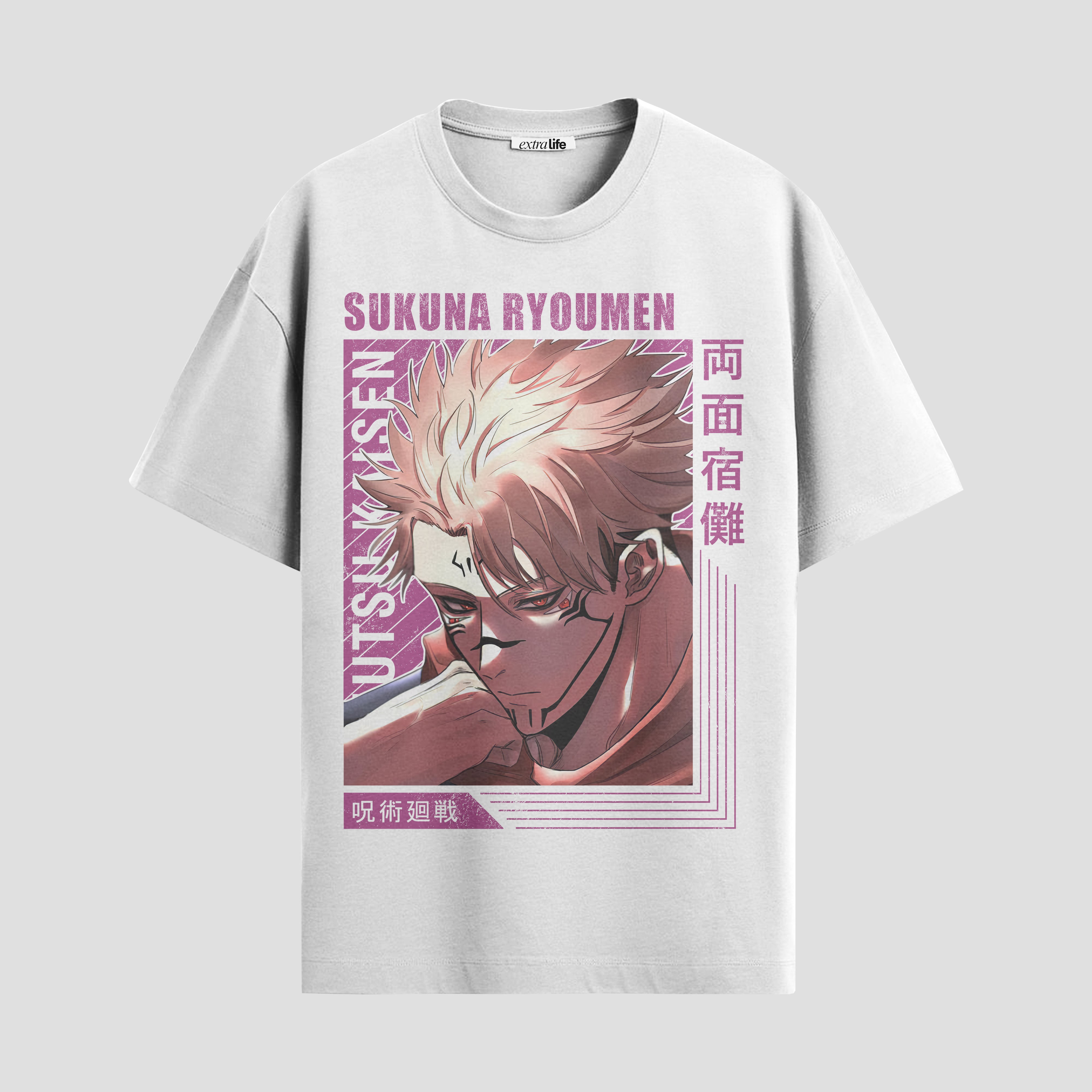 Playera urbana de anime y gaming ExtraLife MX, corte Standard Fit unisex ligero y transpirable en color Deep Black y Pure White, ropa de uso diario para gym y casual.